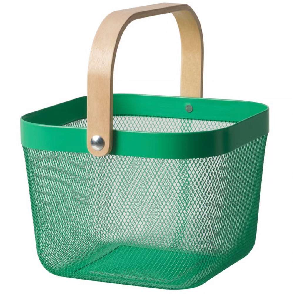 IKEA RISATORP Wire Basket, Dark Green, 9¾"x10¼"x7" (205.886.88) NEW